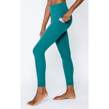 Yogalicious Womens Lux Ultra Soft High Waist Squat Proof Ankle Legging -  Pacific - Medium : Target