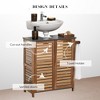 Evideco French Home Goods Wall-Mounted Sink Floor Cabinet Elements Acacia - Gray Wood - 3 of 4