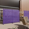 PexFix 72 in. x 47 in. Purple Metal Freestanding Privacy Screen Garden Fence For Deck Patio Balcony Outdoor Privacy Panel Louvered Design - 3 of 4