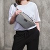 Zodaca Gray Plus Size Fanny Pack for Women and Men, Fashion Crossbody Bag with Adjustable Belt Strap, Fits 42-54 In Waist - 2 of 4