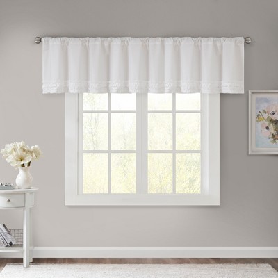 18"x50" Laurie Cotton Horizontal Ruffle Valance White