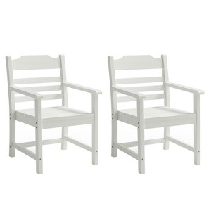 GDFStudio Joyce Patio High Impact Polystyrene Dining Chairs with Armrests (Set of 2) - 1 of 4