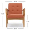 Modern Accent Chair with Tufted Back and Birch Wood Legs, Upholstered Sofa Chair for Living Room, Bedroom Arm Chair -Christopher Knight Home - 2 of 4