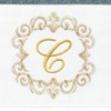 Linum Home Textiles 100% Turkish Cotton MONICA Gold Thread 2PC Embellished Hand Towel Set - 3 of 3
