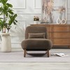 Okak Modern Upholstered Armless Reading Accent Chair with Pillow,Soft Padded Barrel Chair for Living Room,Bedroom - 2 of 4