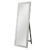 MAYEERTY Full Length Mirror Solid Wood Brushed Washed White 64x21in with Stand Tempered Glass - 4 of 4