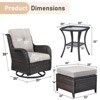 Gymojoy Outdoor Swivel Chair with Ottoman High Back Glider Chair with Soft Cushion - 2 of 4