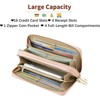 Clotth Womens Wallet - Large Capacity RFID Blocking Leather Wallet for Women Double Zipper Wristlet Clutch for Phone,Travel & Daily Use - 4 of 4