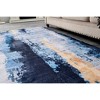 HomeRoots 4' X 6' Blue and Yellow Abstract Printed Washable Non Skid Area Rug - 4 of 4