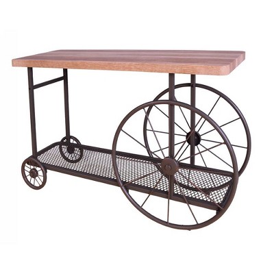 Francie 48" Oak and Antique Gray Industrial Console Table