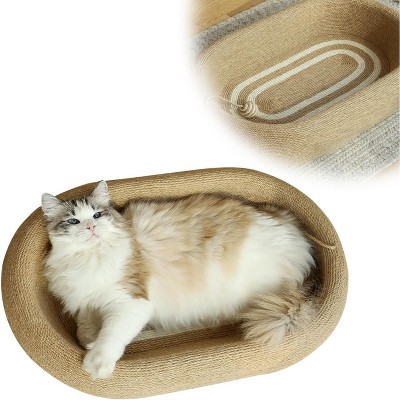 Large space sisal cat scratching board cat bed, one-piece enlarged and widened wear-resistant and non-chipping cat scratching basin with cat ball toy