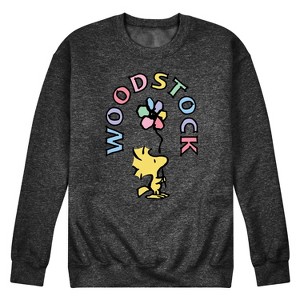 Men's - Peanuts - Woodstock Rainbow Flower Graphic Fleece Sweatshirt - 1 of 4