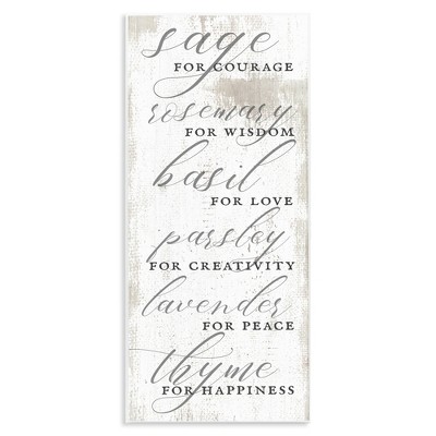 Stupell Industries Sage Basil Thyme Sentimental Phrases, 7" x 17"