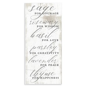 Stupell Industries Sage Basil Thyme Sentimental Phrases, 7" x 17" - 1 of 4