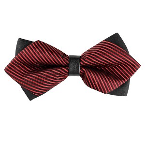 INSPIRE CHIC Men's Adjustable Striped Bow Tie - 1 of 4