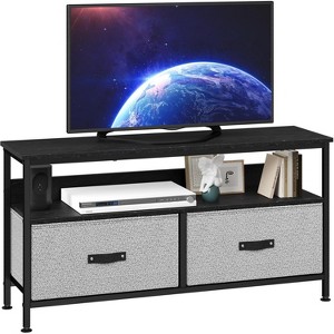 Modern TV Console Stand with 2-3 Drawers & Open Shelf - Slim Media Storage Cabinet for 50-55 Inch TVs, Living Room & Bedroom Entertainment Center - 1 of 4