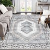 Washable Area Rug Non Slip Rug Vintage Printed Accent Rugs Low Pile Foldable Traditional Rug Oriental Medallion Carpet for Bedroom Living Room - 2 of 4