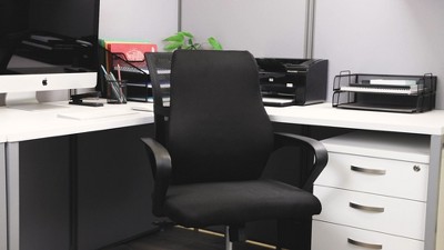 Black Ergonomic Memory Foam Office Chair Back Cushion