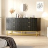 6 Drawer Dresser,Modern Dresser Chest with Wide Drawers and Metal Handles,Wood Storage Chest of Drawers for Bedroom,Living Room,Hallway,Entryway - 3 of 4