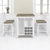 5-Piece Counter Height Dining Table Set with 4 Padded Chairs, Bar Wine Compartment & Wineglass Holders, Solid Rubber Wood, MDF Table for Dining Room - 2 of 4