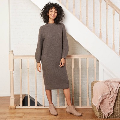 balloon sleeve sweatshirt dress