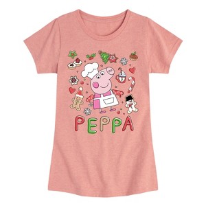 Girls' - Peppa Pig - Christmas Cookies Fitted Short Sleeve Graphic T-Shirt - 1 of 4