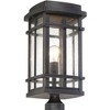 John Timberland Mission Outdoor Post Light Fixture Oil Rubbed Bronze 19 1/4" Clear Seedy Glass for Exterior Garden Yard Walkway - 3 of 4
