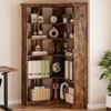 Jojoka 72" L-Shaped Corner Bookshelf, 5-Tier Rustic Wood Bookcase for Living Room & Office, Space-Saving Storage Shelf - 4 of 4
