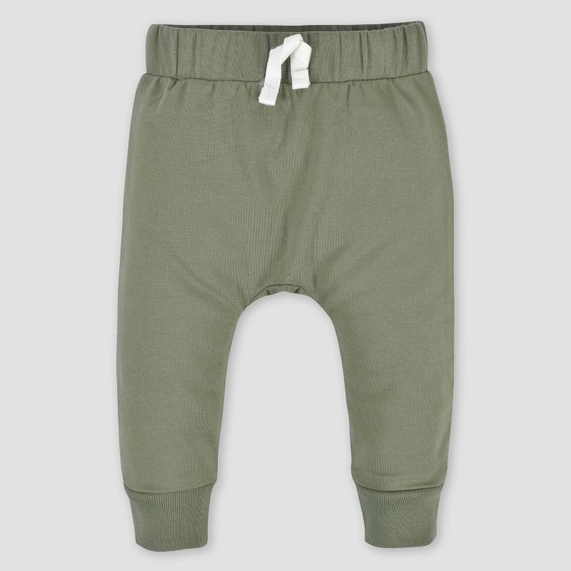 Gerber Baby Boys' 3pk Premium Jogger Pants - Black/Green/Cream, 5 of 9