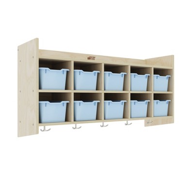 Ecr4kids 10-section Hanging Coat Locker With Shelf And Scoop Front ...