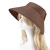 Anna-Kaci Women's Wide Brim Visor Hat with Bow Detail Adjustable Velcro Closure for Beach or Outdoor Protection - 3 of 4