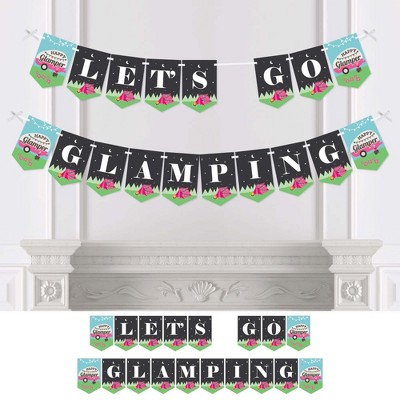 Big Dot of Happiness Let's Go Glamping - Camp Glamp Party Bunting Banner - Party Decorations