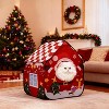 Christmas Folding Cat House Indoor - Festive Pet Tent Cabin, Portable Kitty Play & Sleep Shelter - 3 of 4