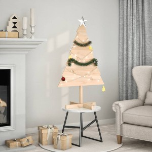 Aghana Digitals 110cm Solid Wood Decorative Christmas Tree - Rustic DIY Design with Sturdy Base for - 1 of 4