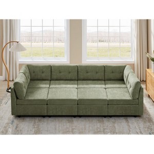 VANOMi Chenille Sectional Sofa with Ottoman - 1 of 4