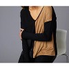 Women's Two Tone V-Neck Top - Angel Apparel - 2 of 4