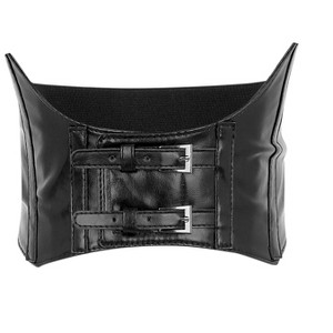 INSPIRE CHIC Women's Elastic Wide Waist Belt, Steampunk Underbust Corset Belts Faux Leather/Denim for Dress - 1 of 4