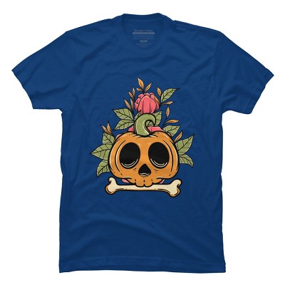 Men's Design By Humans Halloween with Rose Illustration By rukurustudio T-Shirt