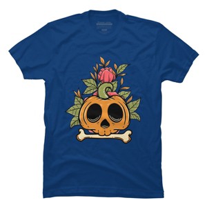 Men's Design By Humans Halloween with Rose Illustration By rukurustudio T-Shirt - 1 of 2