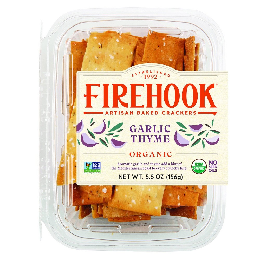 Firehook Garlic Thyme Organic Crackers