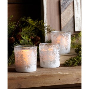 Set of 12 Glass Votive Candle Holders 3.5 Inch Height Frosted Winter Theme By Melrose - 1 of 3