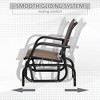 Porch Glider, Metal Frame Swing Glider Chair with Breathable Mesh Fabric, Curved Armrests and Steel Frame for Garden, Poolside, Balcony - 4 of 4