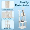 Pet Adobe Multilevel Cat Tree House With Hanging Rope - Ivory - 4 of 4