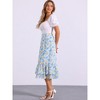 INSPIRE CHIC Women's Chiffon Elastic Waist Ruffle Tiered Flowy Midi Floral Printed Skirts - 2 of 4