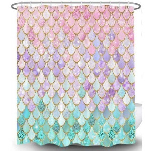 LunaLulinlk Mermaid Themed Shower Curtain - 1 of 3