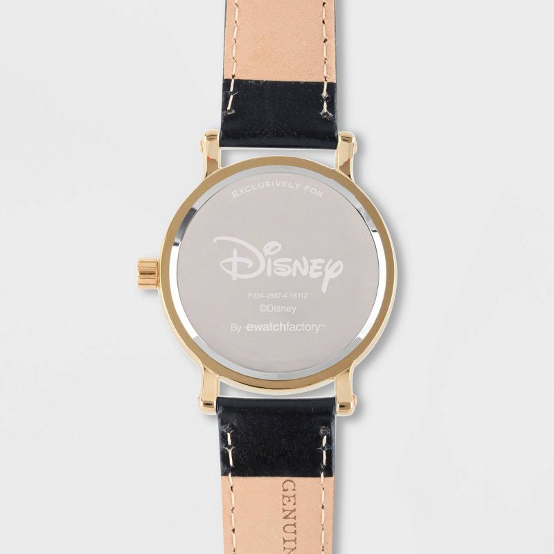 Men&#39;s Disney Donald Duck Vintage Leather Strap Watch - Black, 4 of 6
