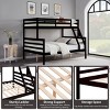 INFURNIC Beds Twin Over Full Bunk Bed with Guardrails Sturdy Wooden Frame and Ladder for Kids Teens, Black, 78.35"*59.06"*61.81" - 3 of 4