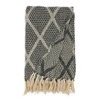 Saro Lifestyle Diamond-Patterned Knit Fringed Throw, Black, 50"x60" - 2 of 3