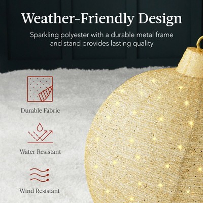 Set of 2 Red and White LED Lighted Christmas Ornaments