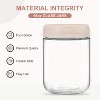 6-pack 16oz Glass jars with Airtight Lids, Wide mouth Salad jars, Glass Food Storage Containers for Snacks Yogurt Spice Sugar-Beige - 2 of 4